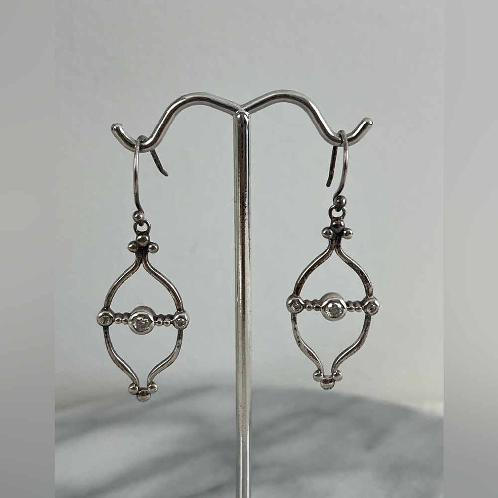 SILPADA Dangle cubic zirconia is earrings. Sterling silver